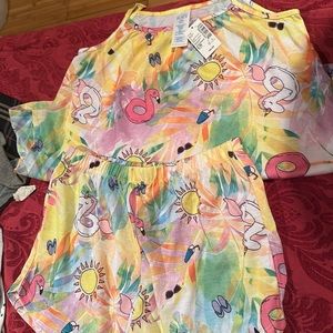 Flamingo, children’s Place large pajama set brand new with tag